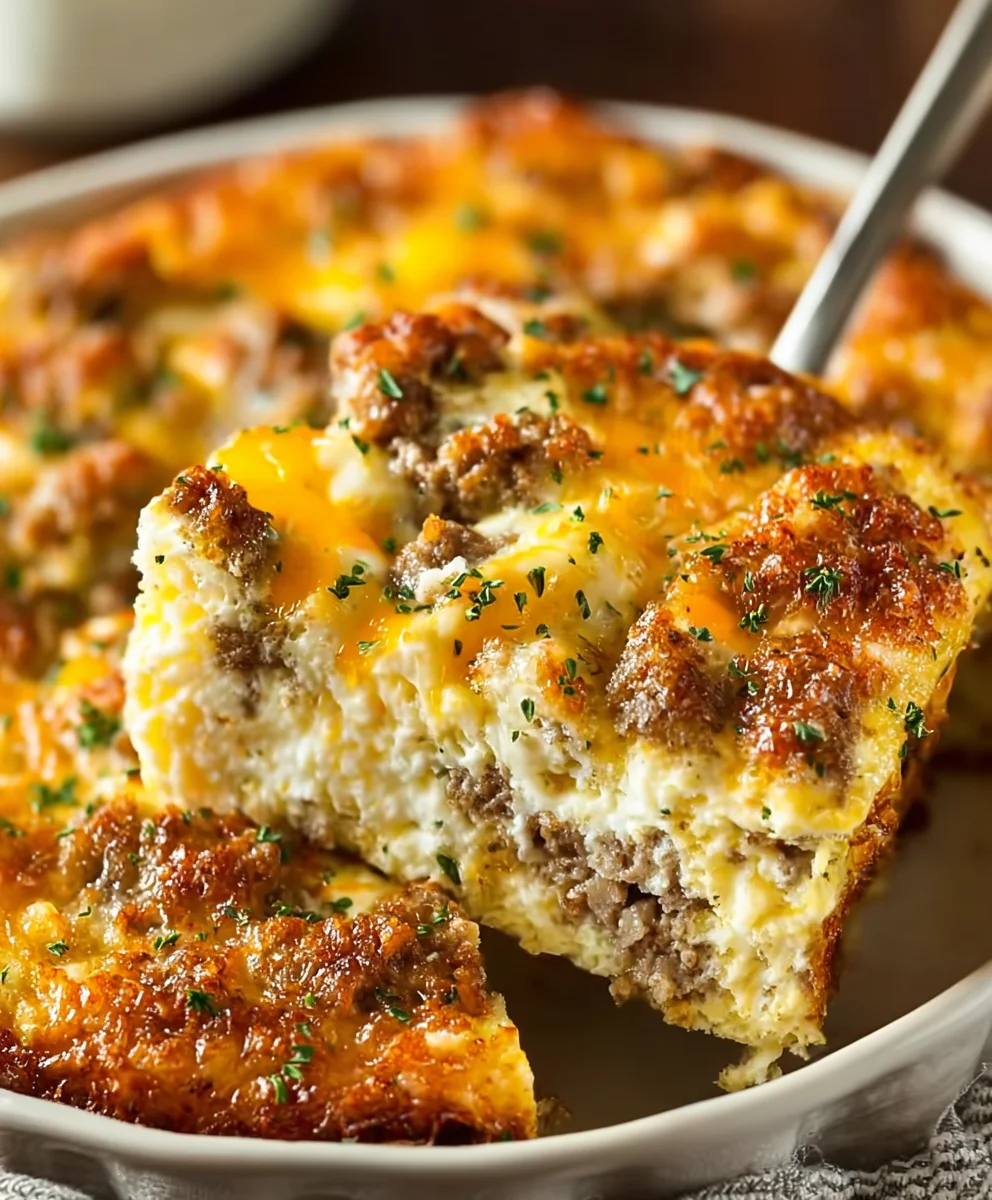 Easy Beef Sausage Cheese Casserole Recipe
