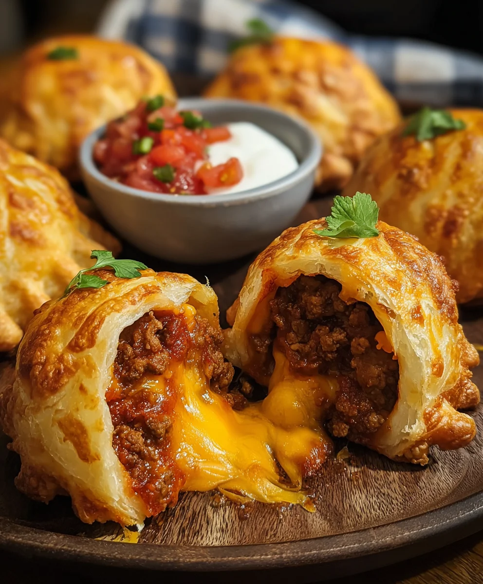Air Fryer Cheesy Beef Taco Bombs Recipe