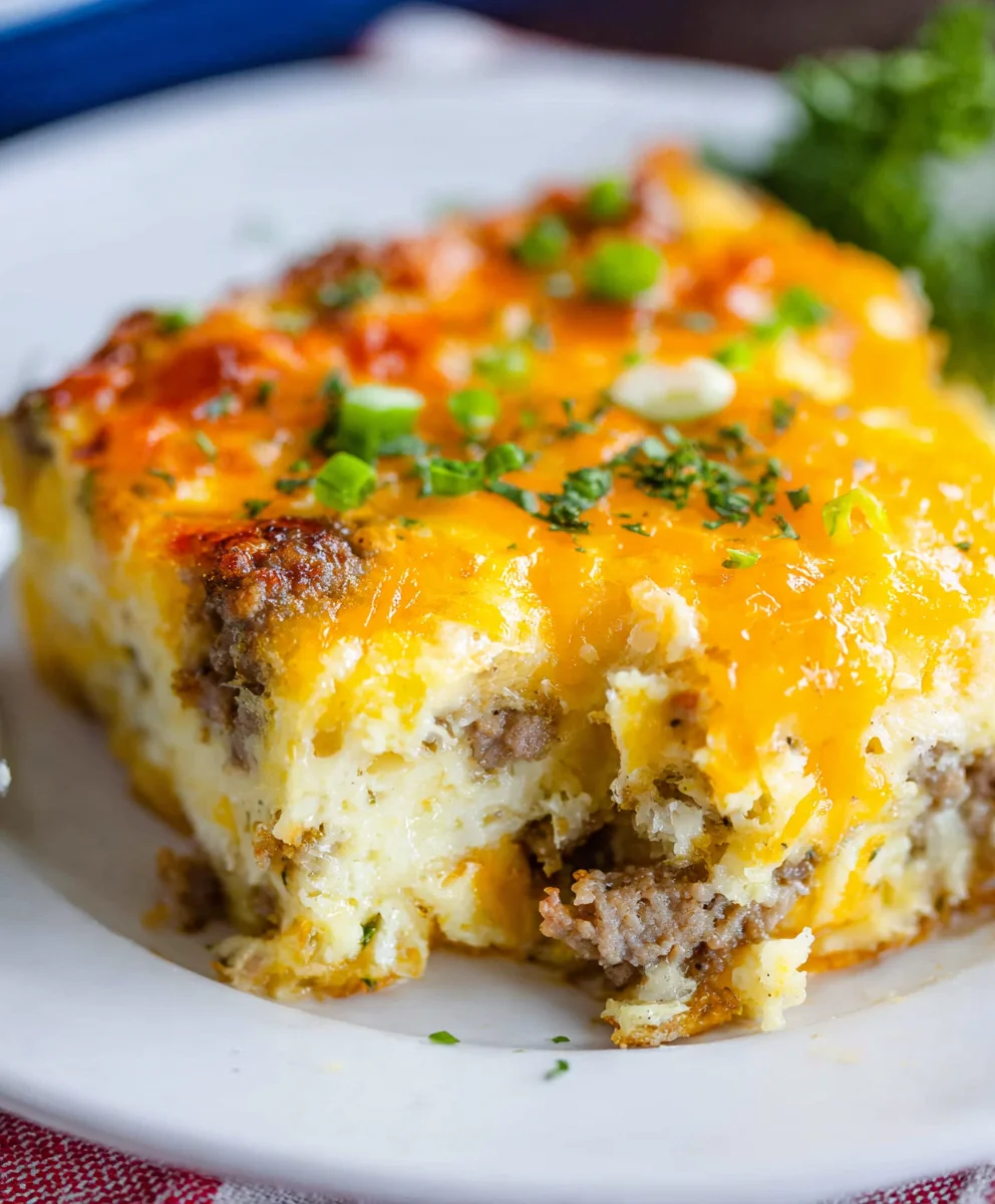 Easy Cheesy Beef Sausage Hashbrown Casserole