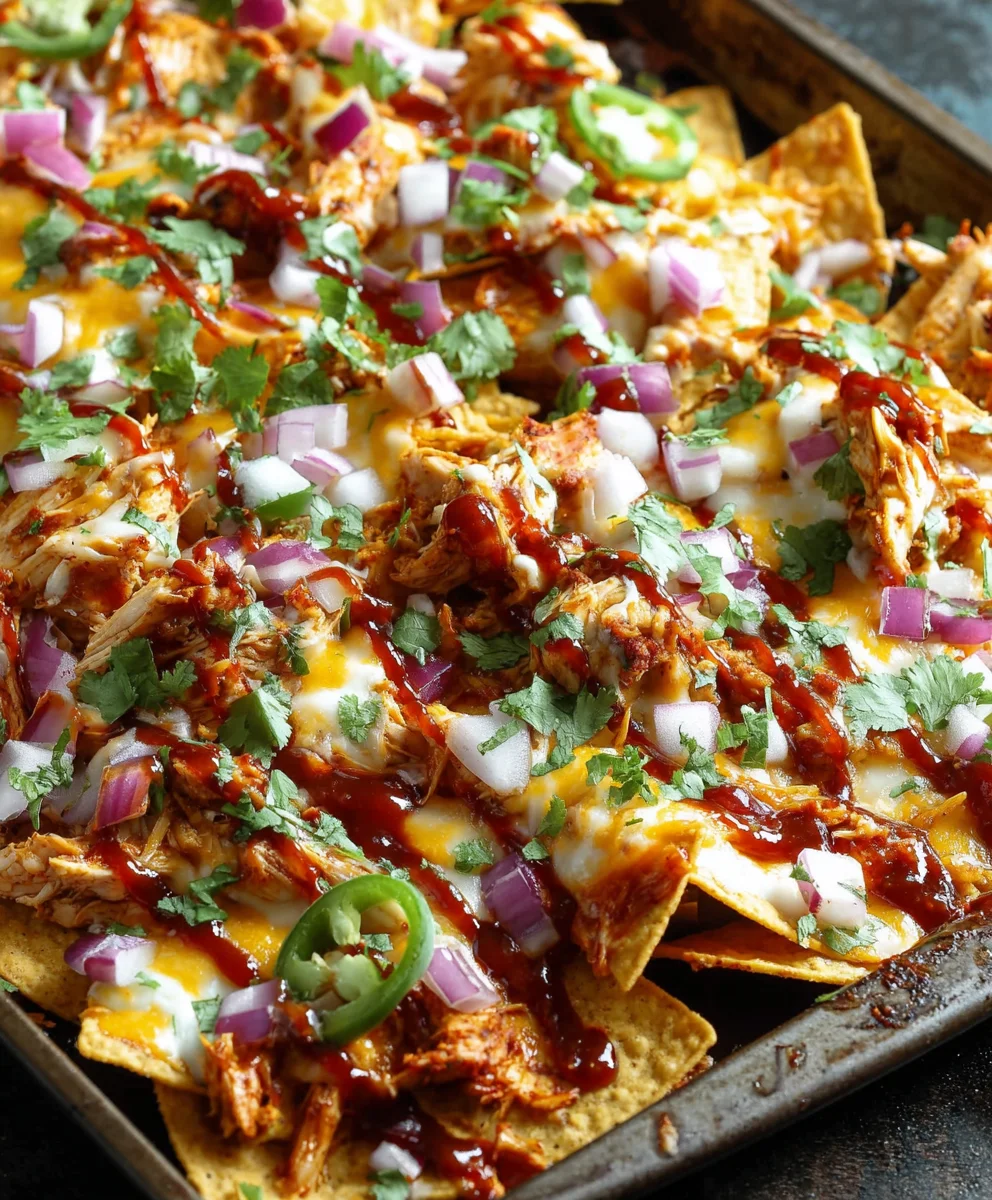 Sheet Pan BBQ Chicken Nachos - Easy Weeknight Meal