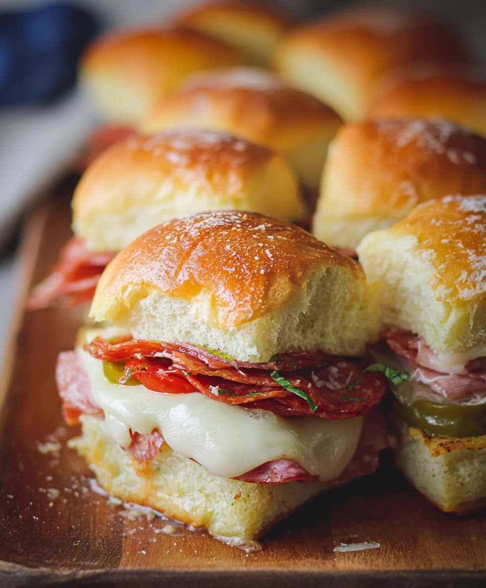 Hot Beef Italian Sub Sliders - Easy Appetizer