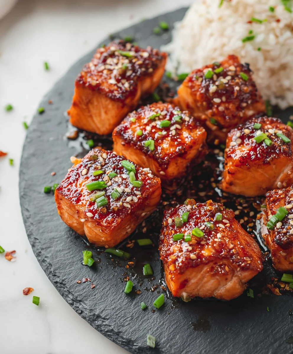 Honey Garlic Salmon Bites - Quick & Easy Dinner