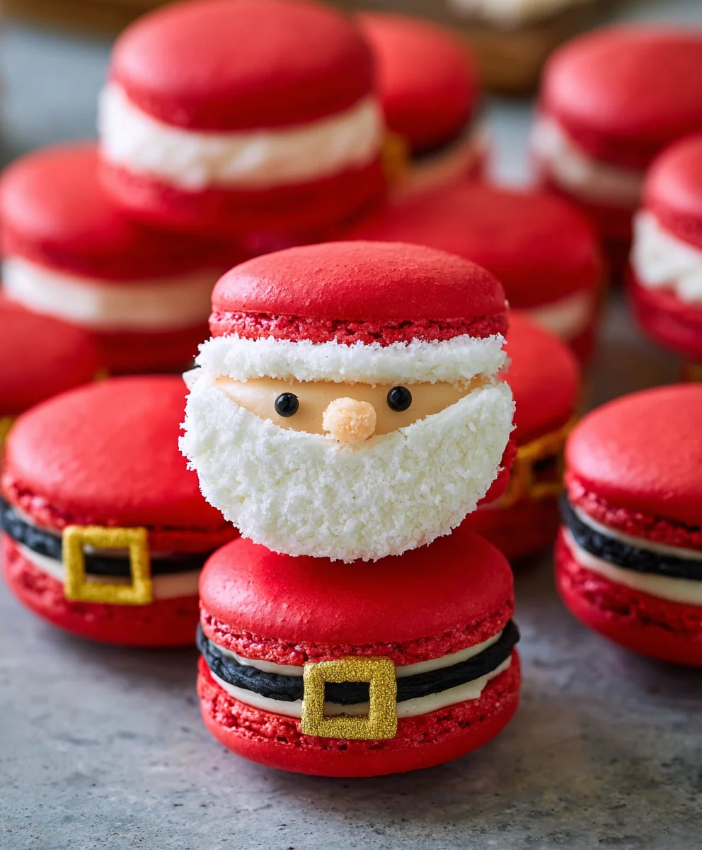 Santa Claus Macarons Festive Holiday Treat