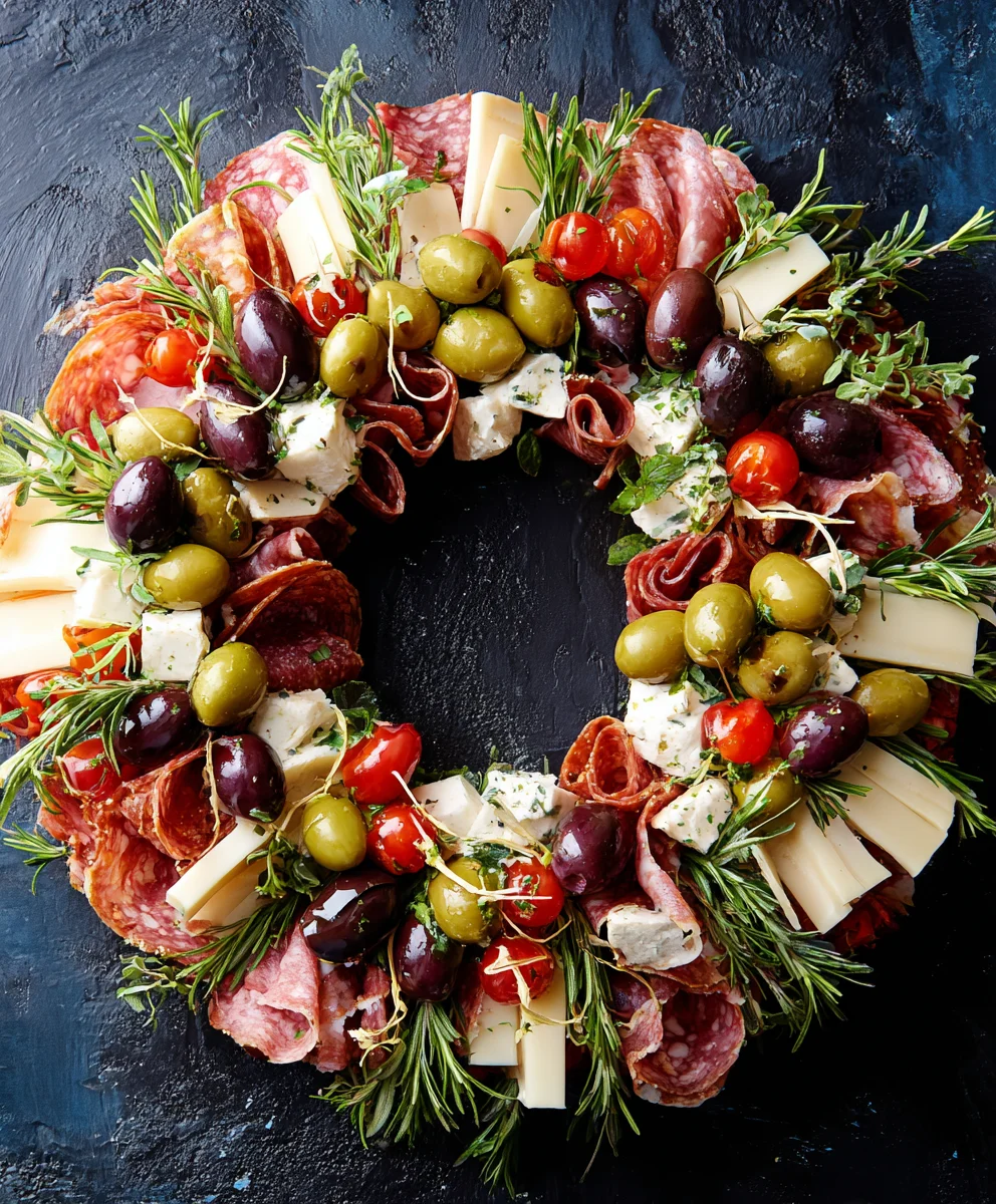 Festive Beef Charcuterie Wreath - Easy Holiday Appetizer