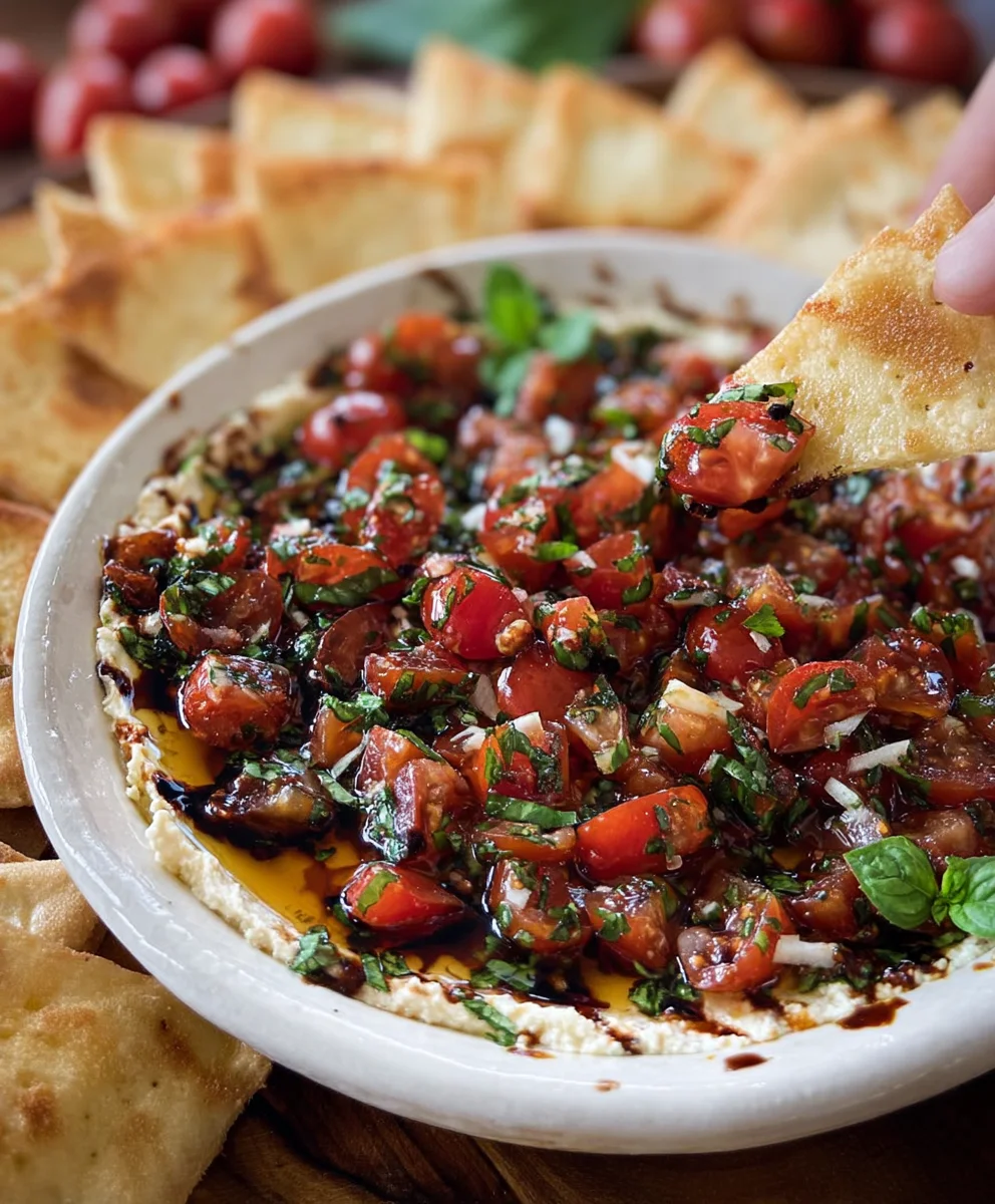 Easy Bruschetta Dip Recipe- Crowd-Pleaser Appetizer