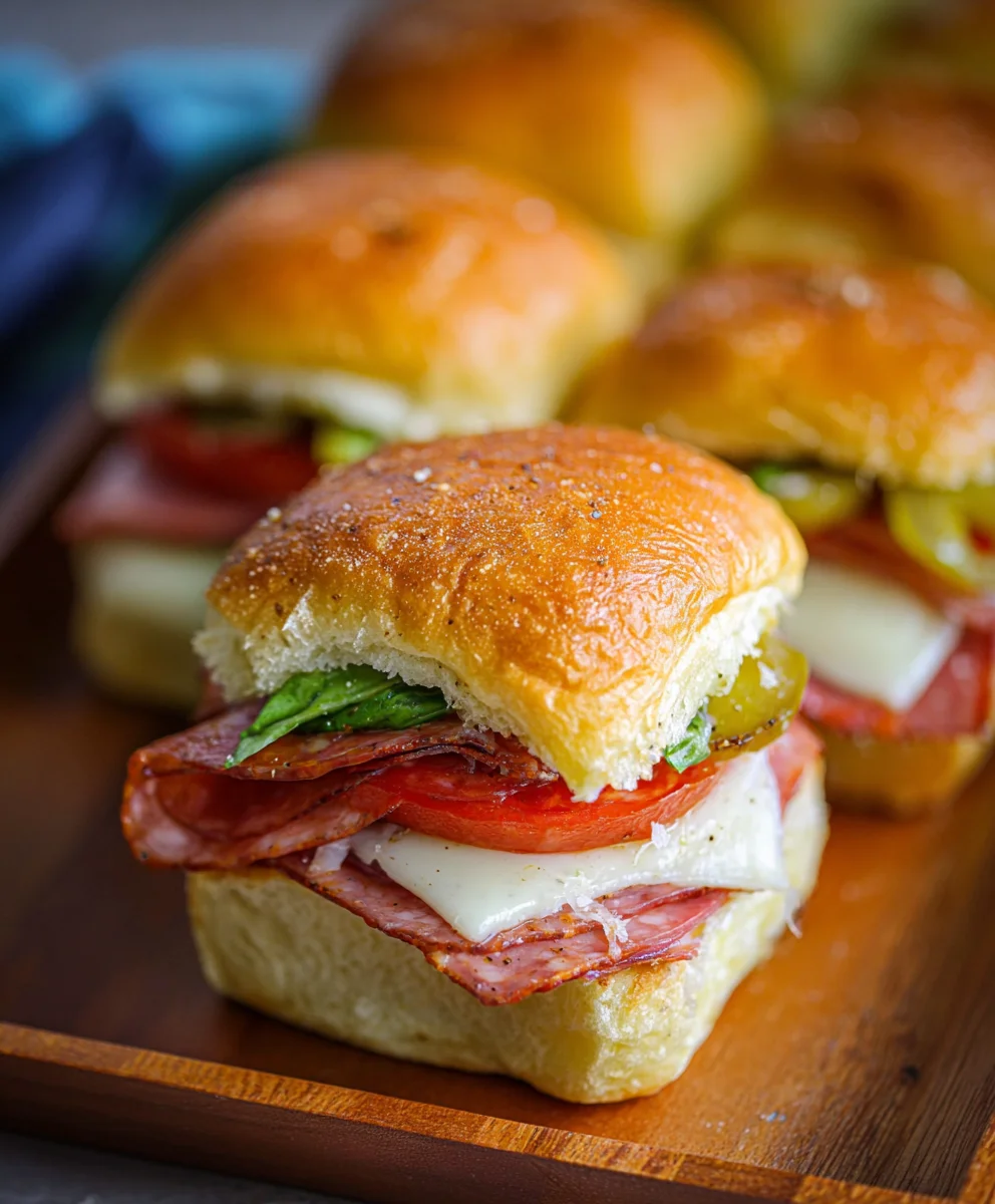Hot Beef Italian Sub Sliders - Easy Appetizer