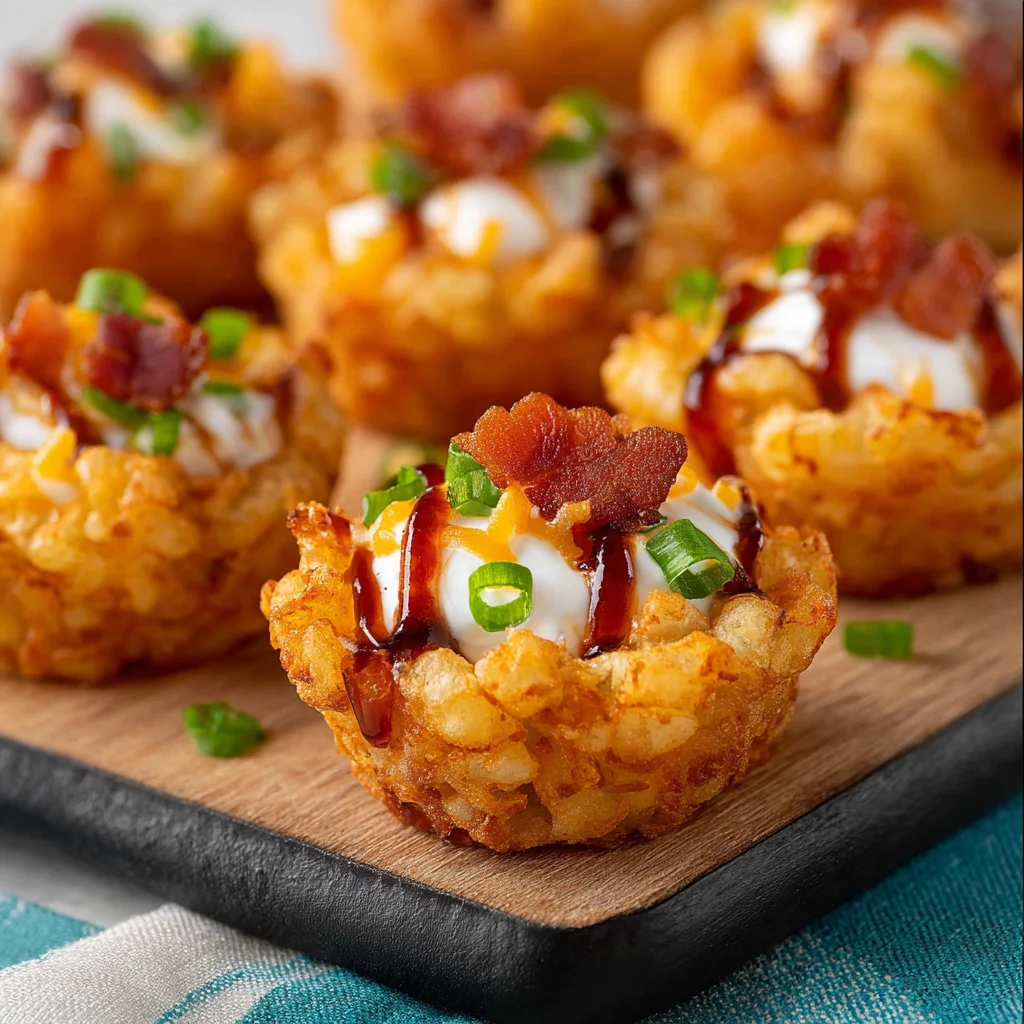 Easy Tater Tot Appetizer Cups - Crowd Pleaser