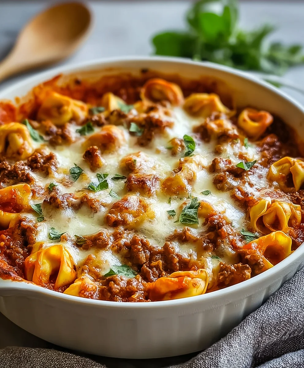 Easy Beef Cheese Tortellini Bake Recipe