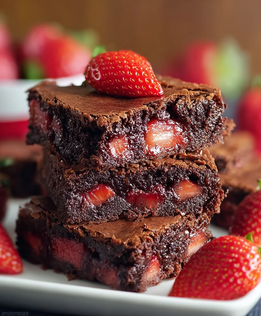 Luscious Chocolate Strawberry Brownies - Easy Recipe