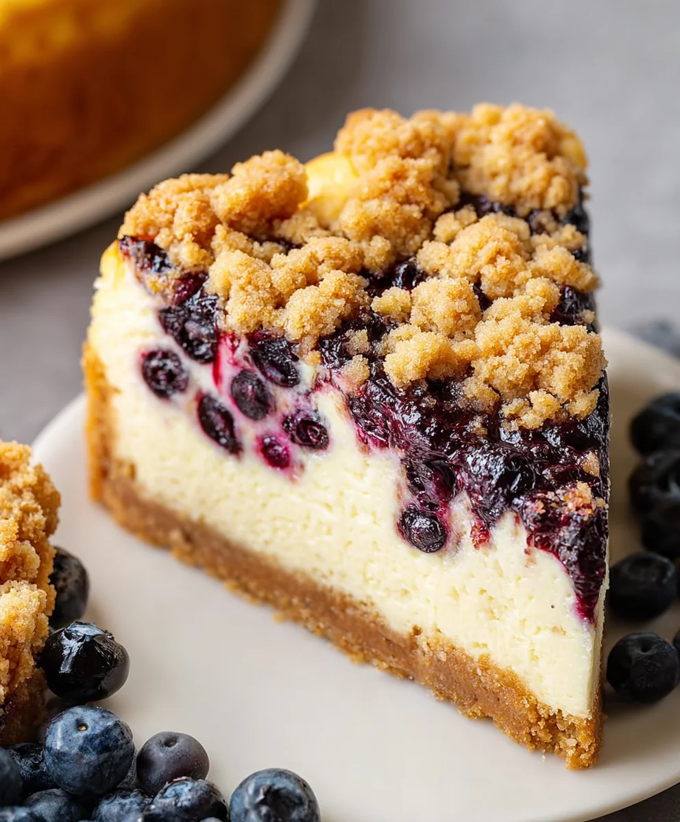 Blueberry Crumble Cheesecake Recipe-Deliciously Easy