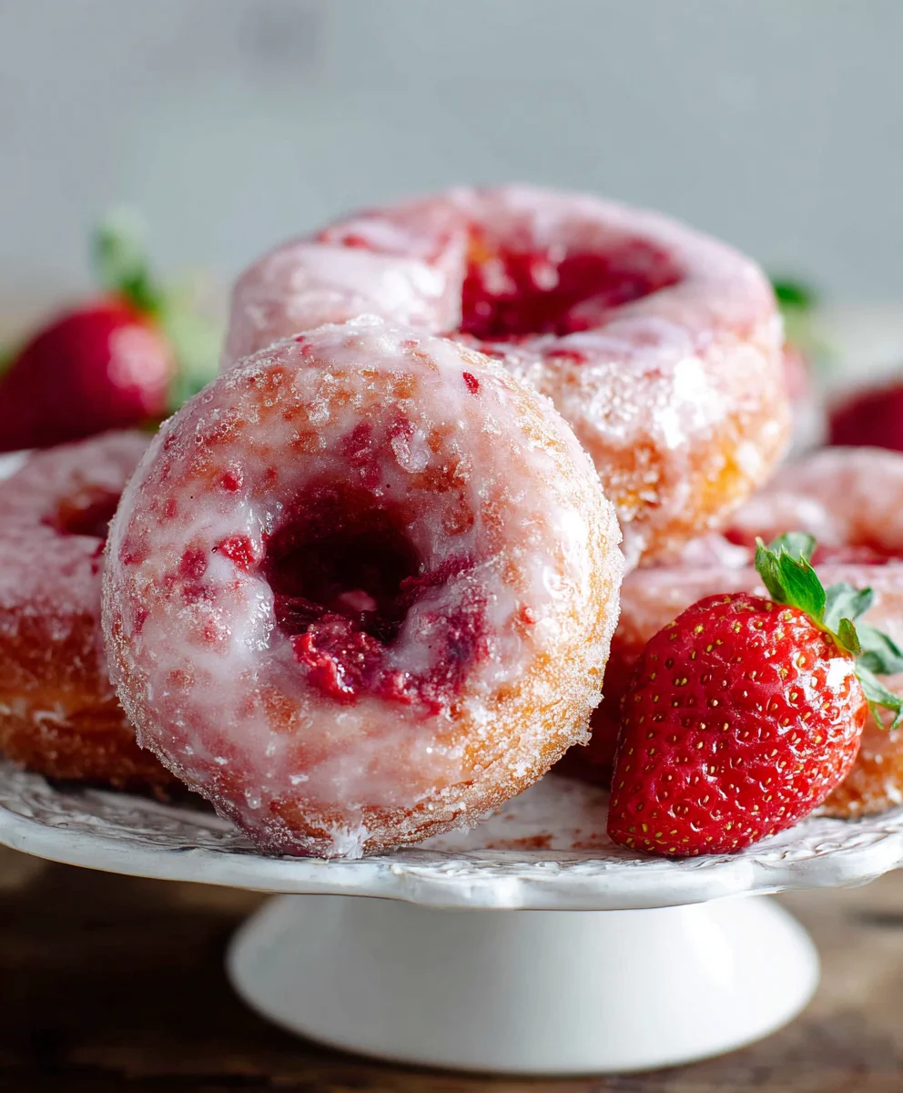 Fresh Strawberry Donuts-Delicious Homemade Treat