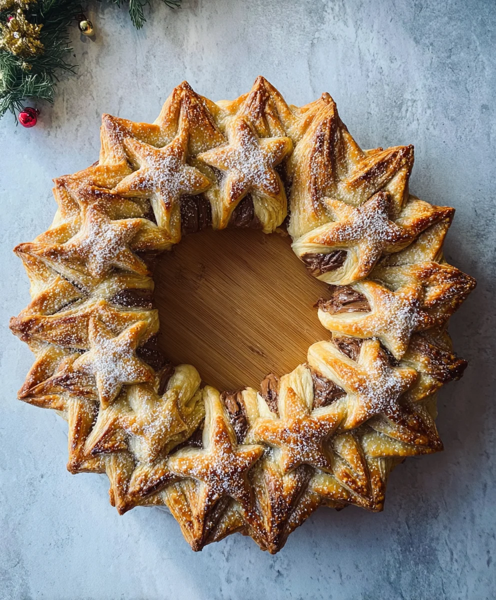 Nutella Puff Pastry Star Wreath Recipe - Easy & Delicious