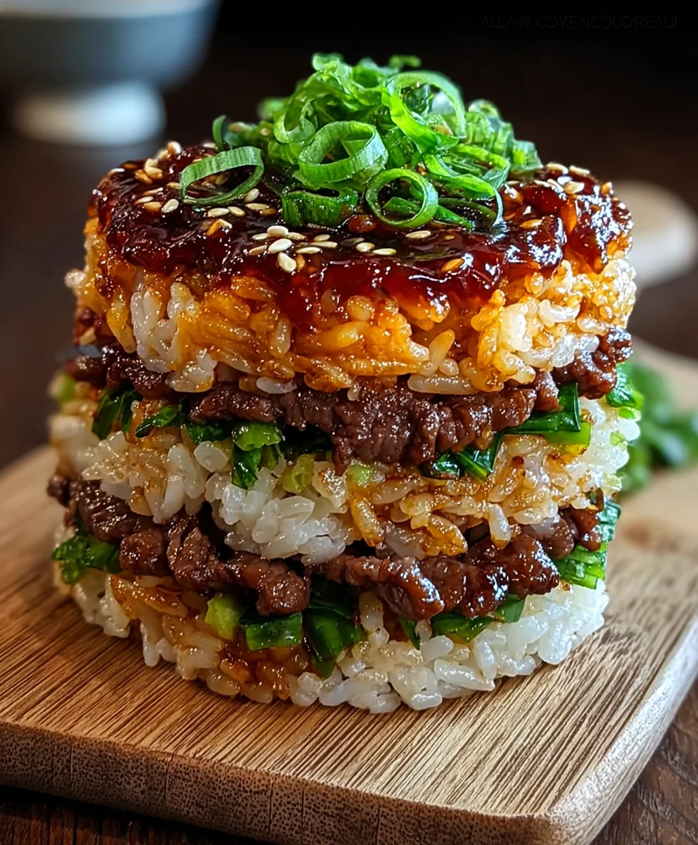 Flavorful Korean Beef BBQ Rice Stack-Easy Recipe