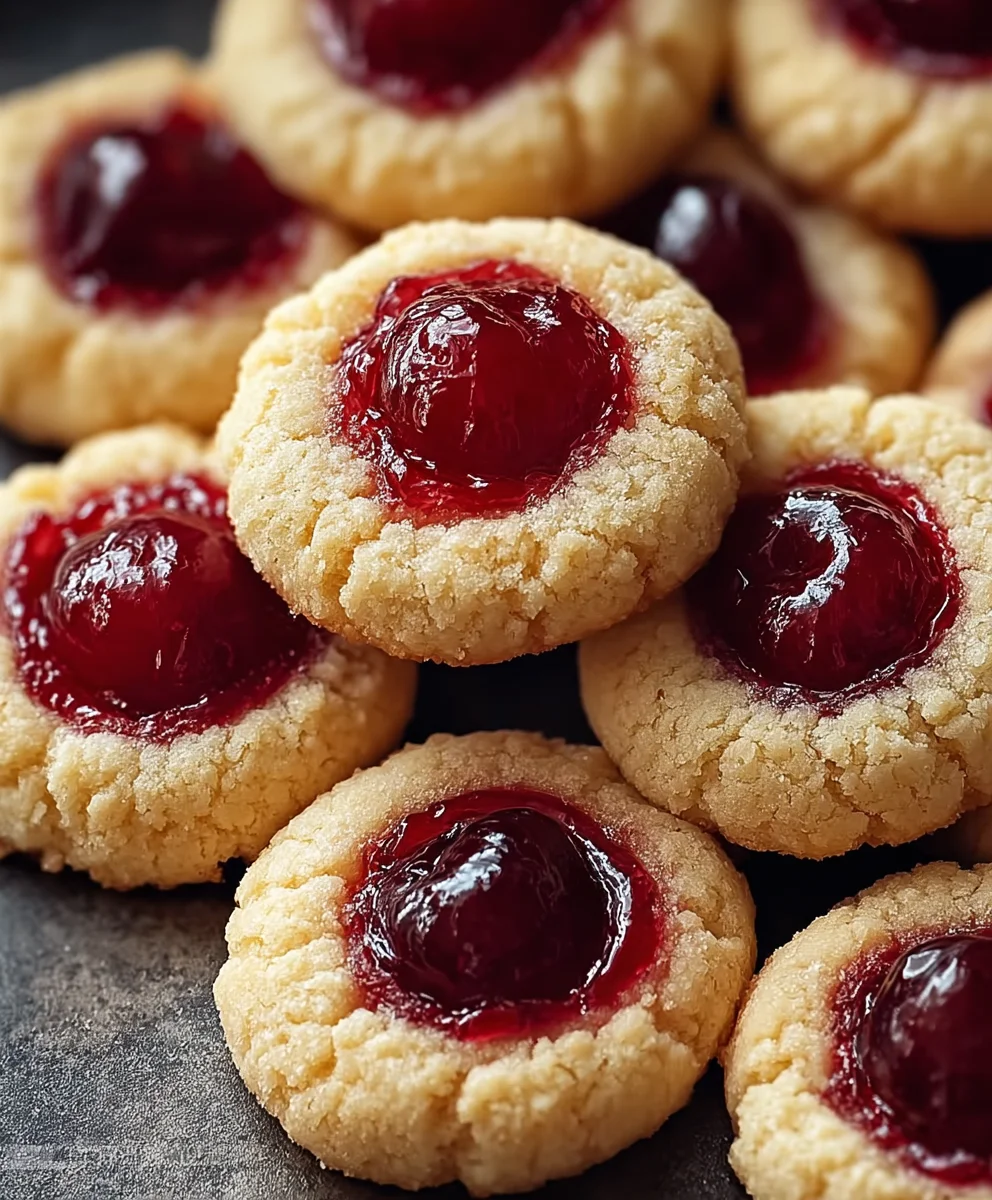 Irresistible Cherry Thumbprint Cookies- Easy Recipe