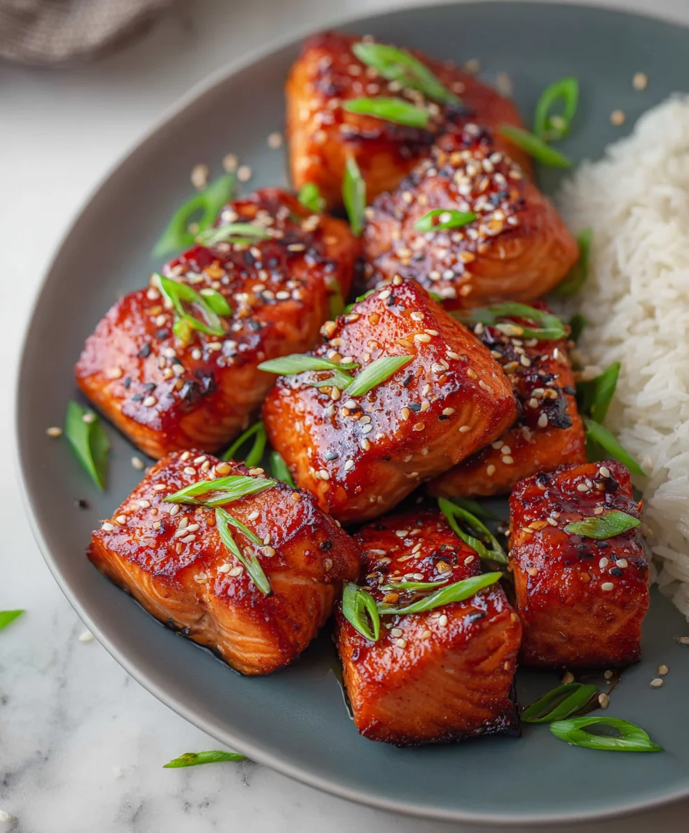 Honey Garlic Salmon Bites - Quick & Easy Dinner