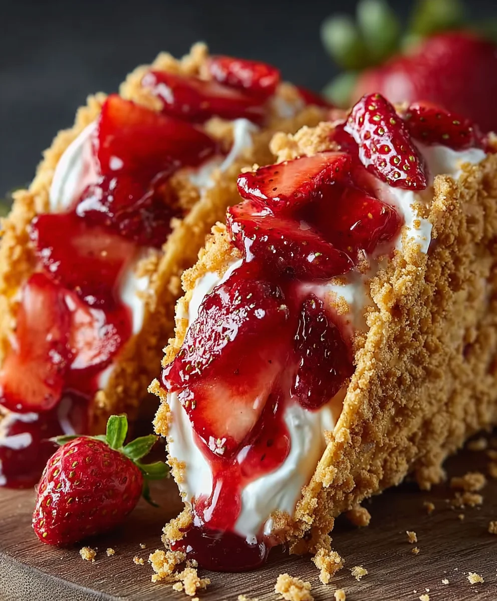 Strawberry Crunch Cheesecake Tacos-Deliciously Sweet