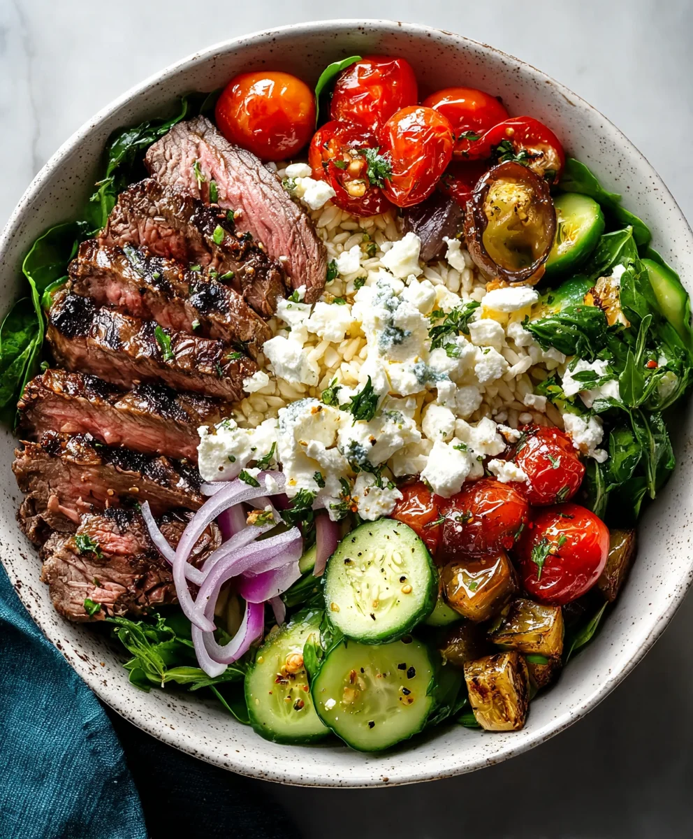 Mediterranean Steak Bowl Recipe-Quick Easy Meal