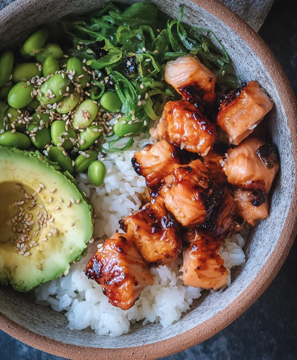 Easy Teriyaki Salmon Sushi Bowl - Gluten Free