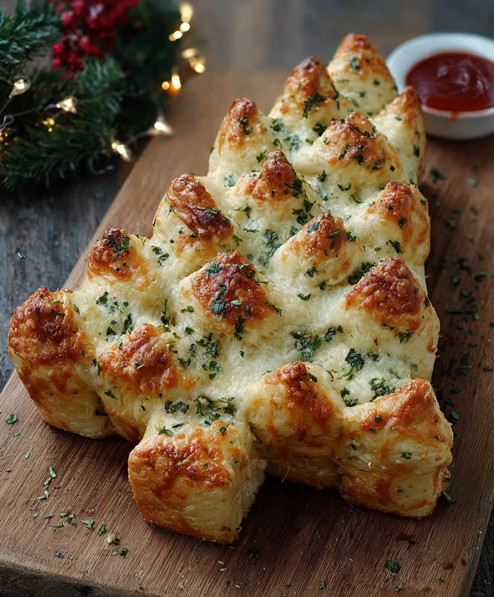 Cheesy Christmas Tree Bread - Festive & Easy Recipe