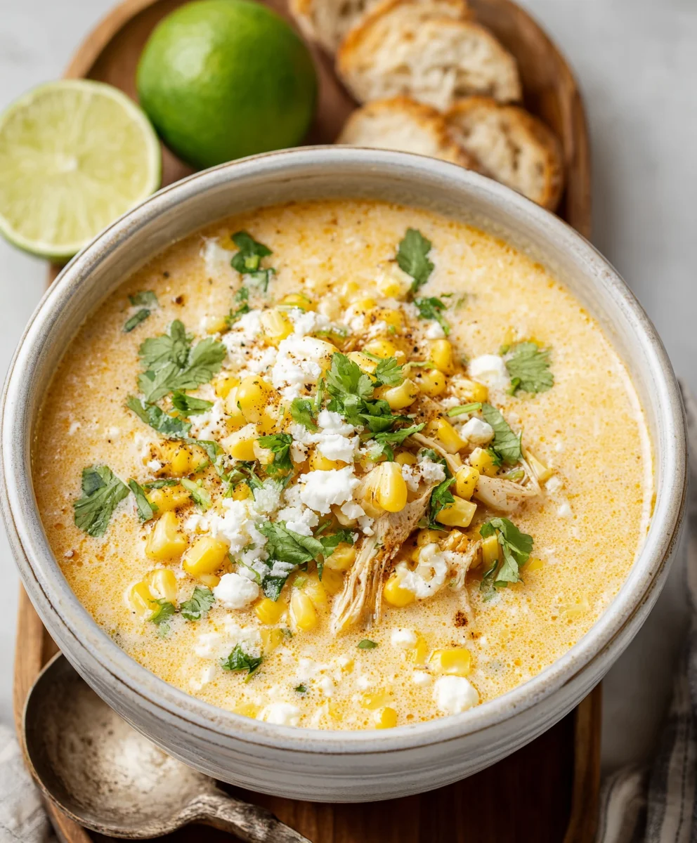 Spicy Mexican Street Corn Soup-Flavorful Comfort