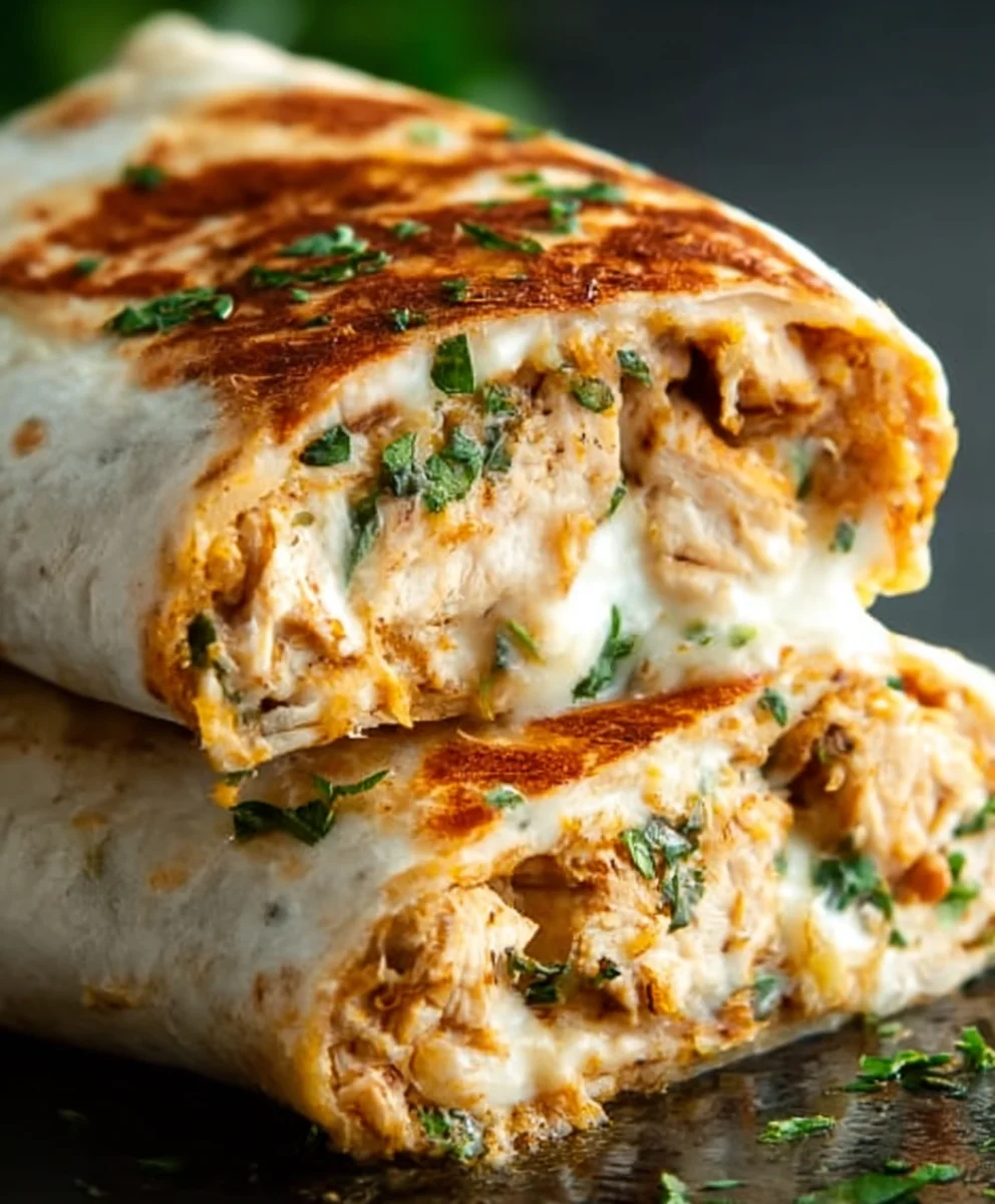 Cheesy Chicken Garlic Wraps - Easy & Delicious Meal