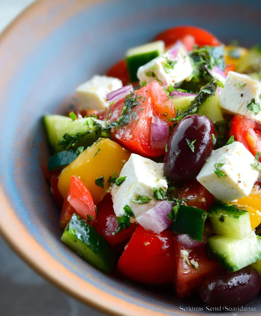 Easy Greek Salad Recipe- Fresh & Simple Lunch