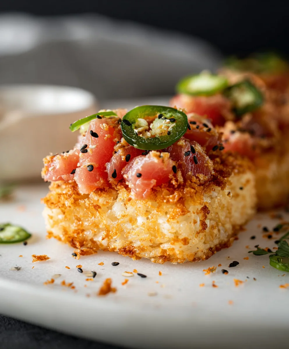 Spicy Tuna Crispy Rice Bites-Easy Recipe