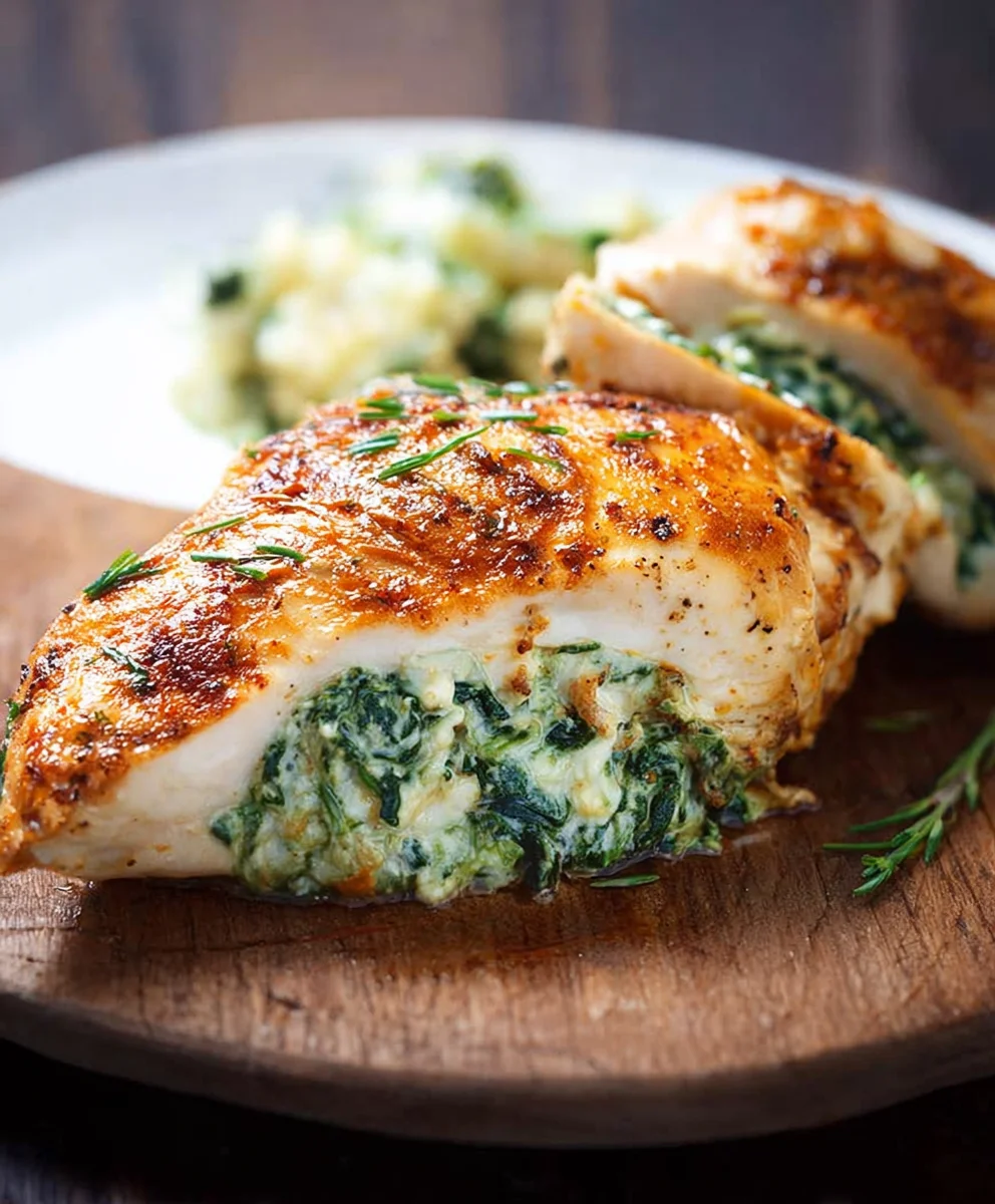 Easy Spinach Stuffed Chicken Breasts Recipe