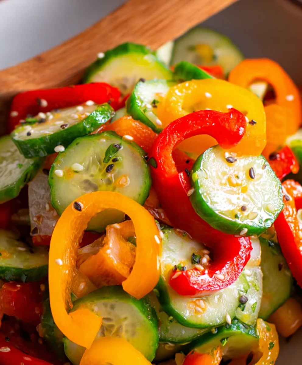 Cucumber Sweet Pepper Salad - Refreshing Summer Delight