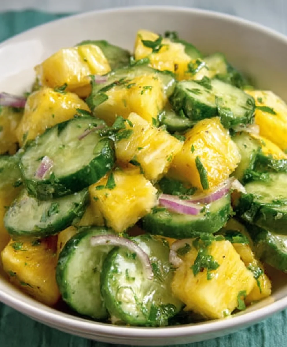 Refreshing Pineapple Cucumber Salad- Light & Flavorful
