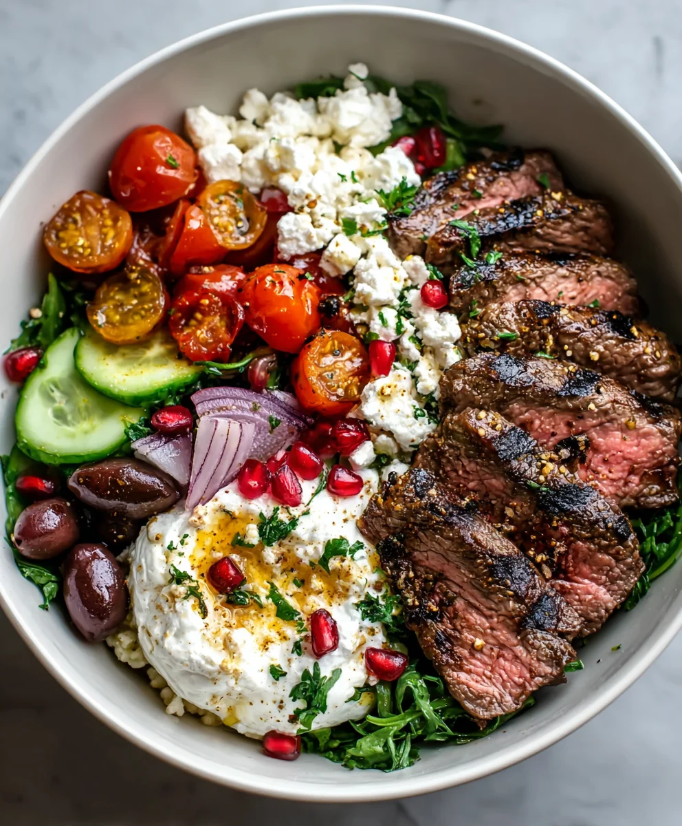 Mediterranean Steak Bowl Recipe-Quick Easy Meal