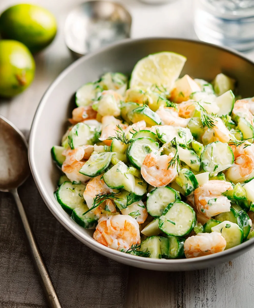 Quick Cucumber Shrimp Salad- Fresh & Easy Recipe