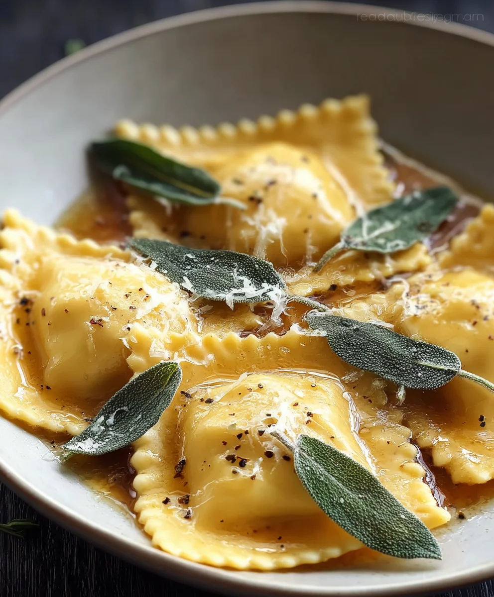 Pumpkin Ravioli with Sage Butter-Easy Recipe