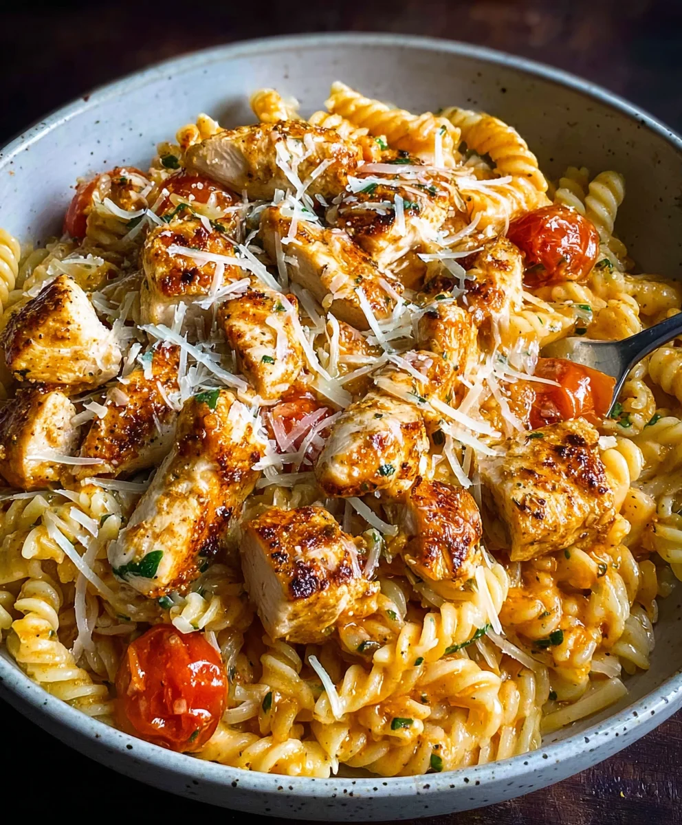 Healthy Garlic Parmesan Chicken Pasta Recipe