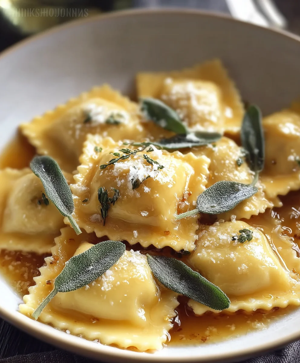 Pumpkin Ravioli with Sage Butter-Easy Recipe
