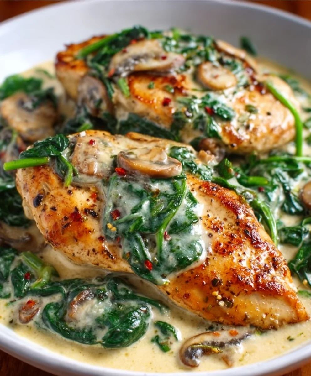 Creamy Chicken Spinach Parmesan Sauce Recipe