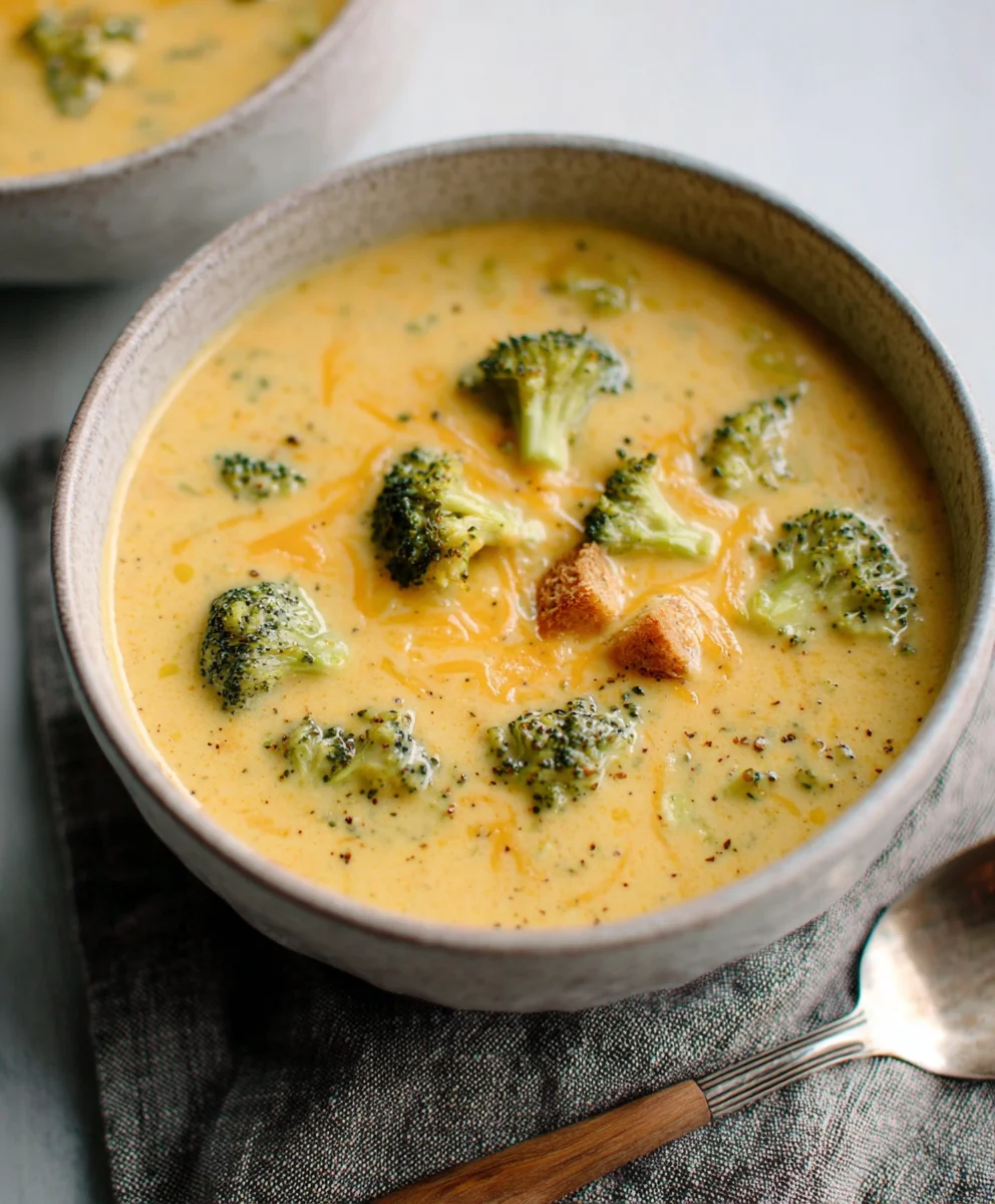 Creamy Cheddar Broccoli Soup - Easy Comfort Food