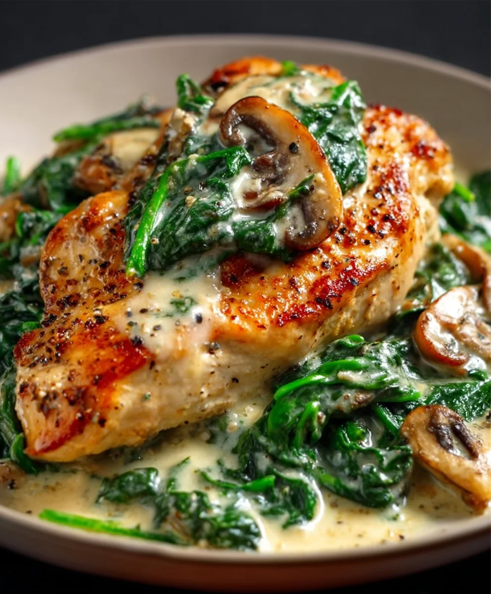 Creamy Chicken Spinach Parmesan Sauce Recipe