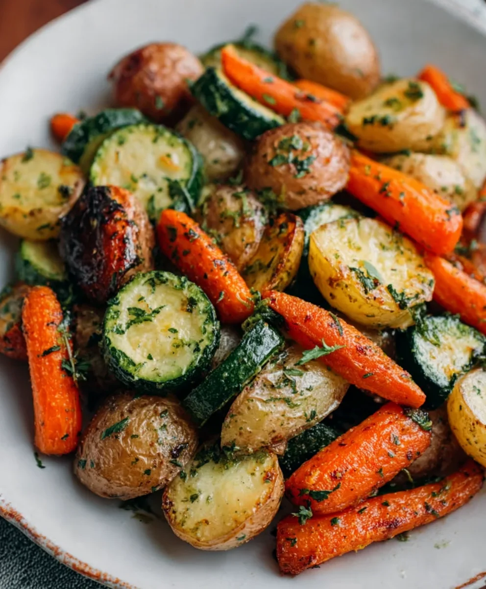 Garlic Herb Roasted Potatoes Carrots Zucchini Delight