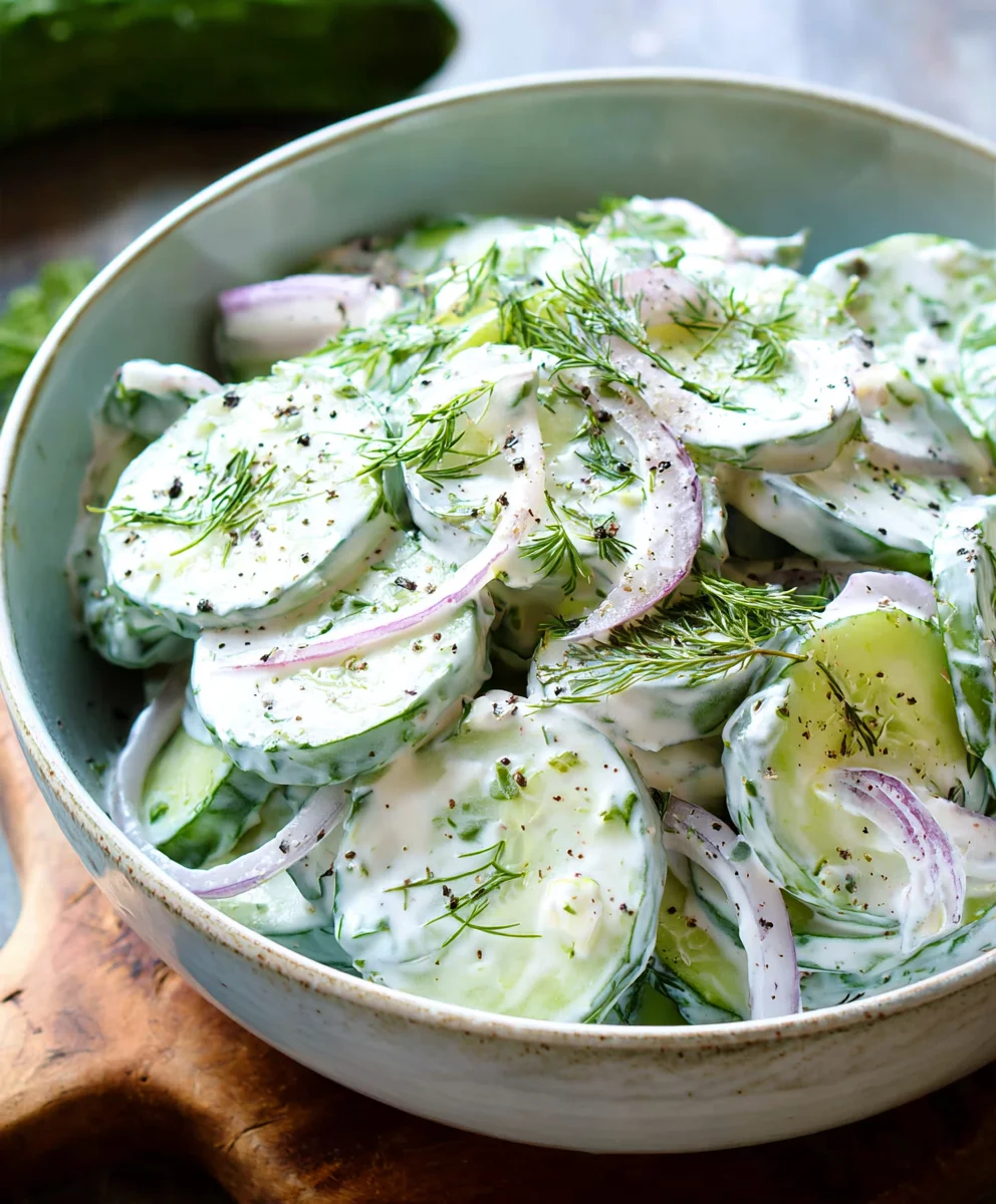 Creamy Cucumber Salad Recipe - Easy & Refreshing
