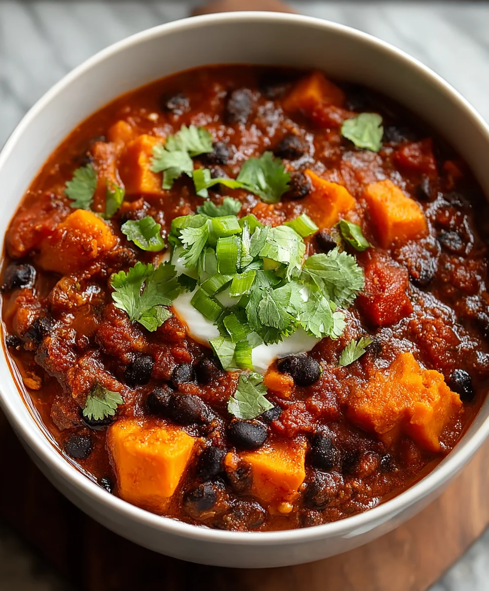Hearty Sweet Potato Black Bean Chili Recipe