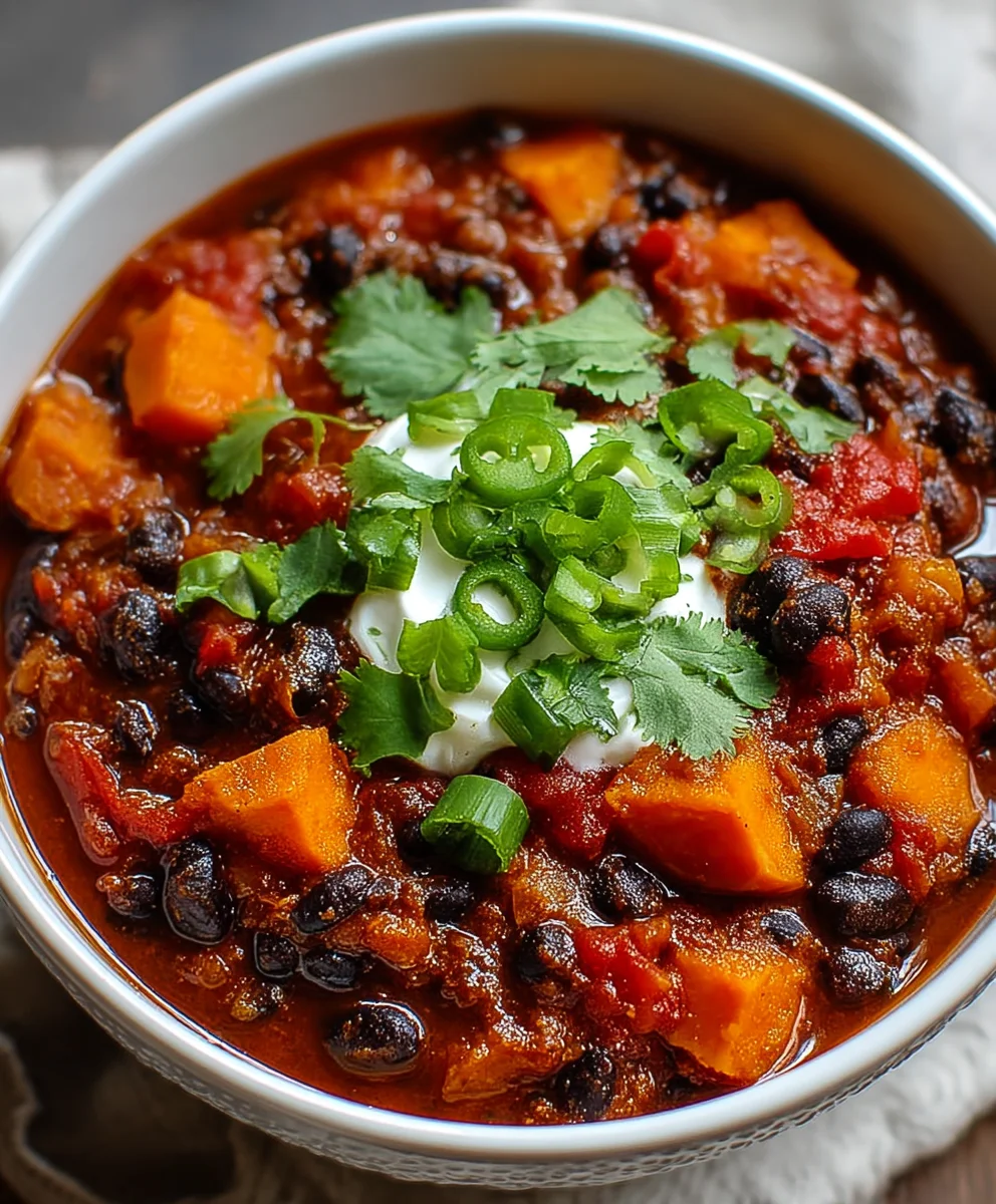 Hearty Sweet Potato Black Bean Chili Recipe