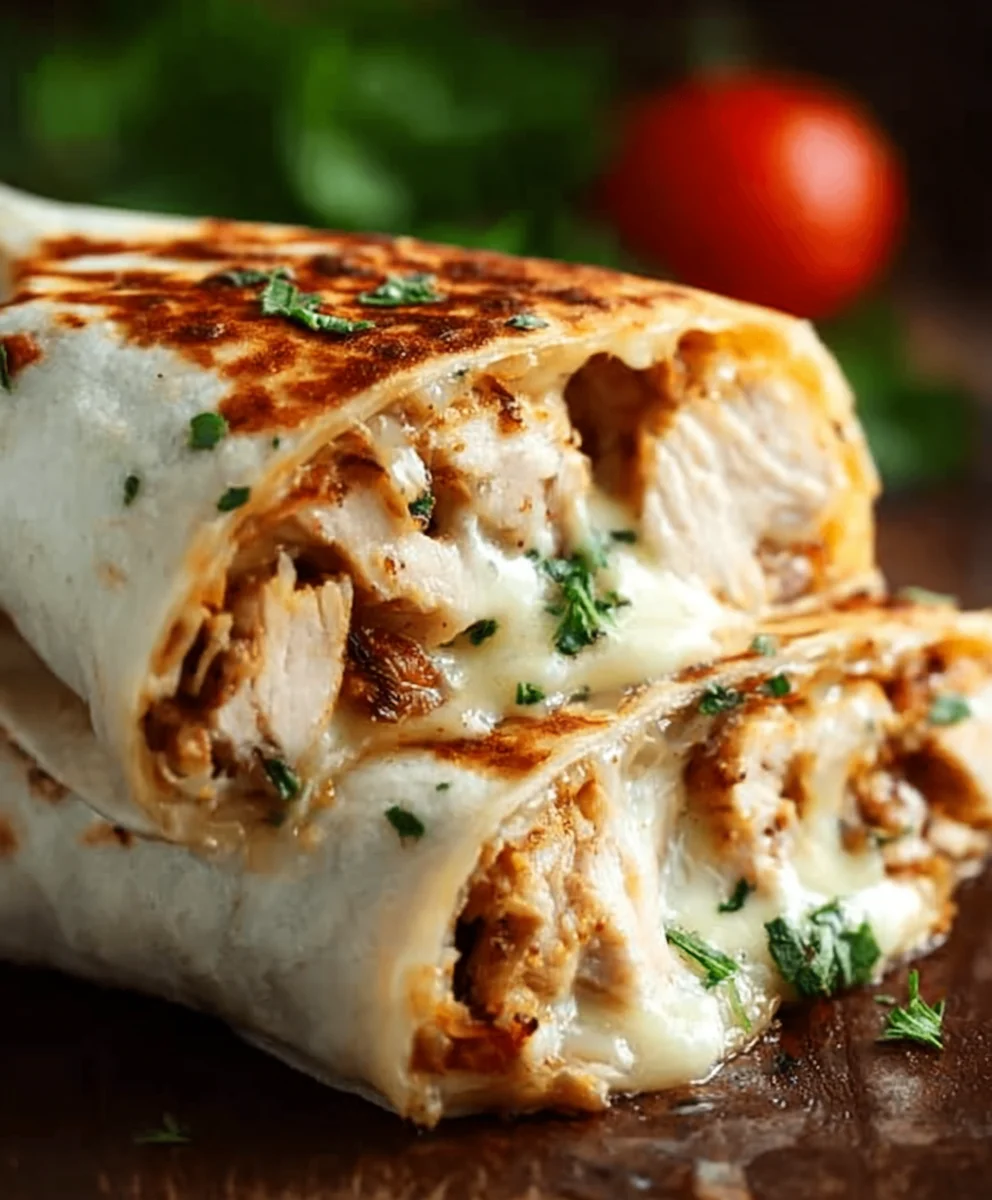 Cheesy Chicken Garlic Wraps - Easy & Delicious Meal