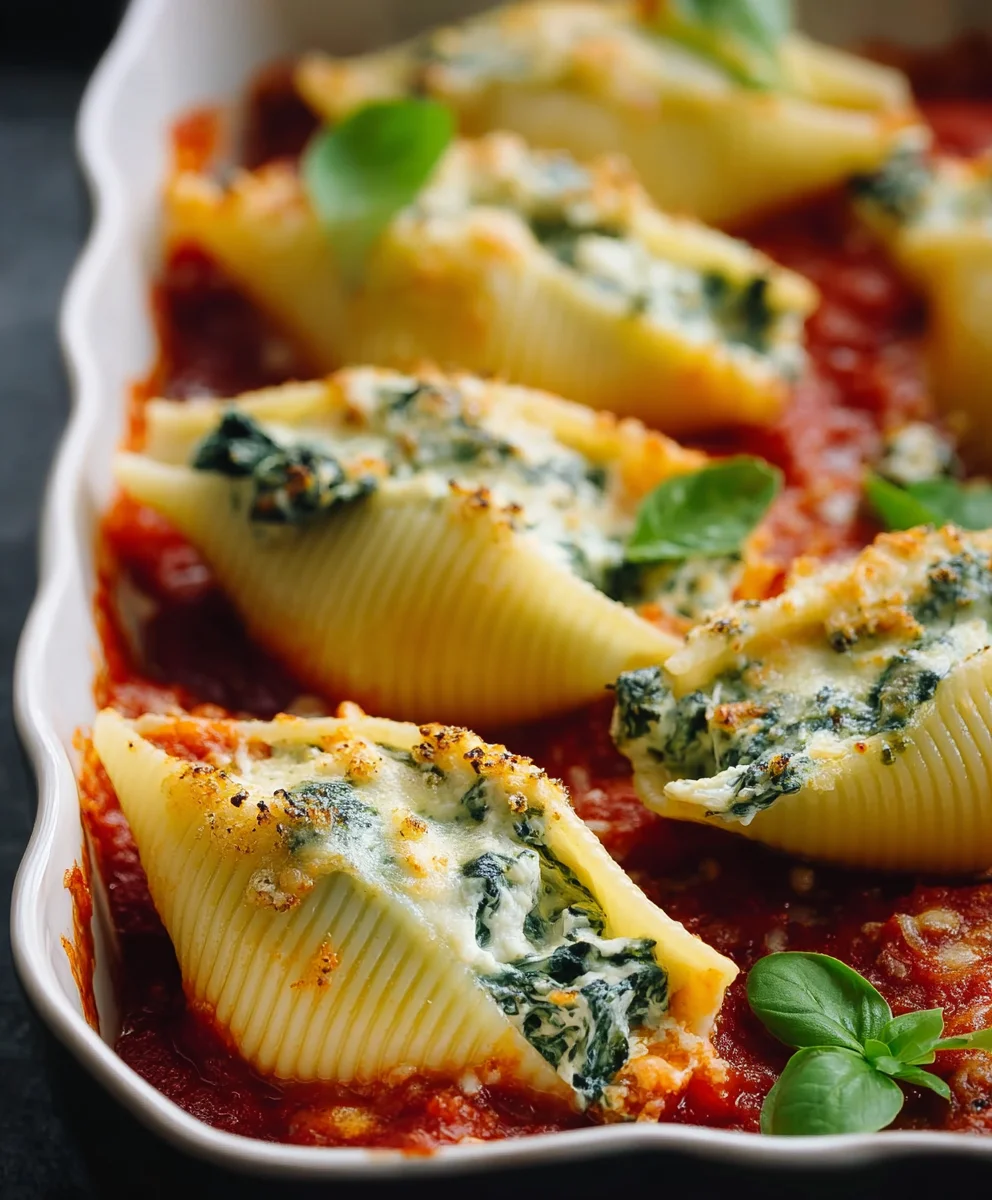 Easy Spinach Ricotta Stuffed Shells Recipe
