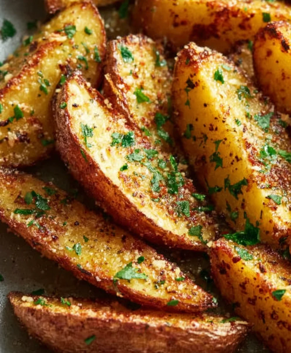 Easy Baked Garlic Parmesan Potato Wedges
