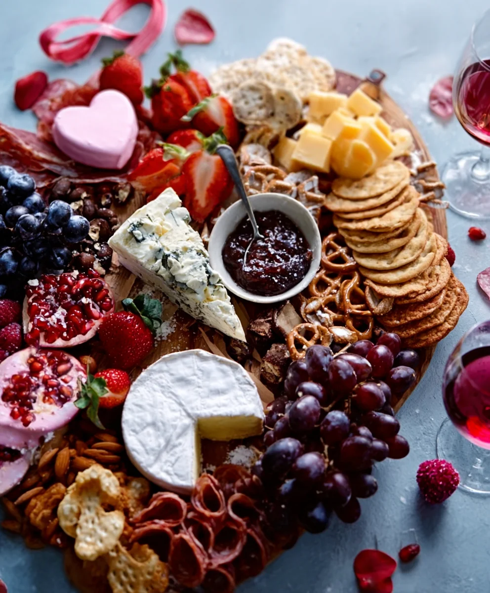 Vnon-alcoholic alentine's Day Charcuterie Board - Non-Non-Non-Alcoholic Alternativeic Delights