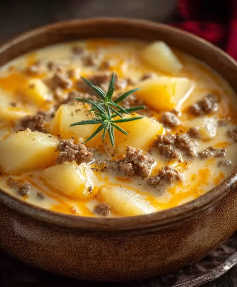 Cheesy Beef Beef Hamburger Potato Soup Recipe