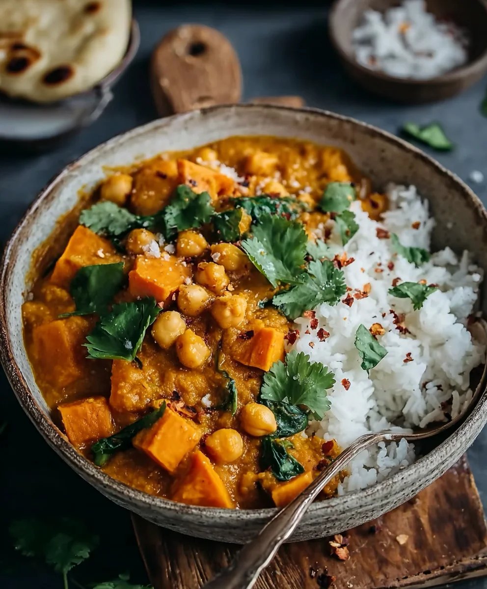 Sweet Potato Chickpea Curry - Easy & Flavorful