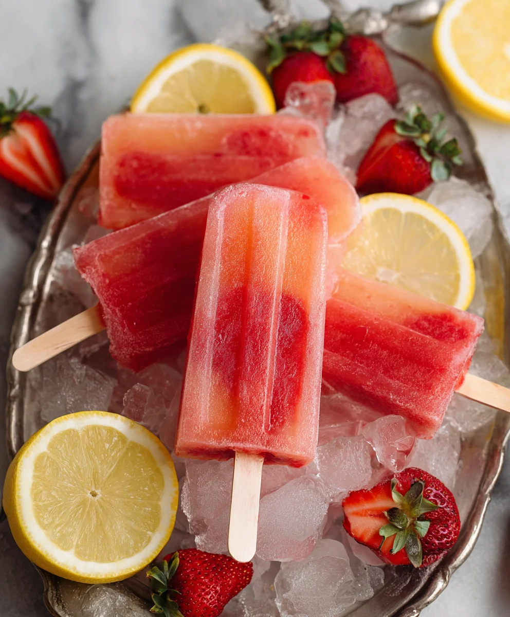 Refreshing Strawberry Lemonade Popsicles-Easy Treat