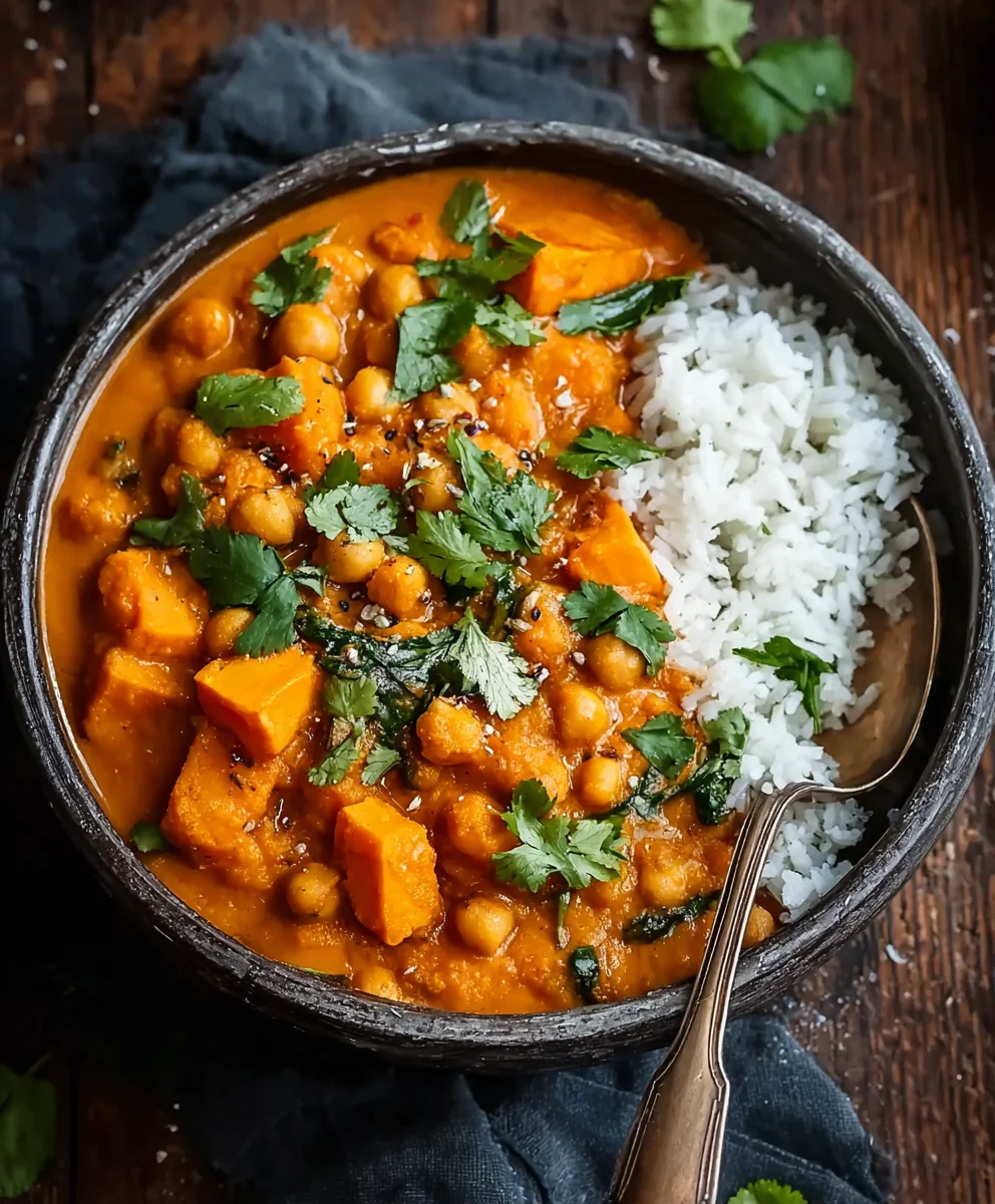 Sweet Potato Chickpea Curry - Easy & Flavorful